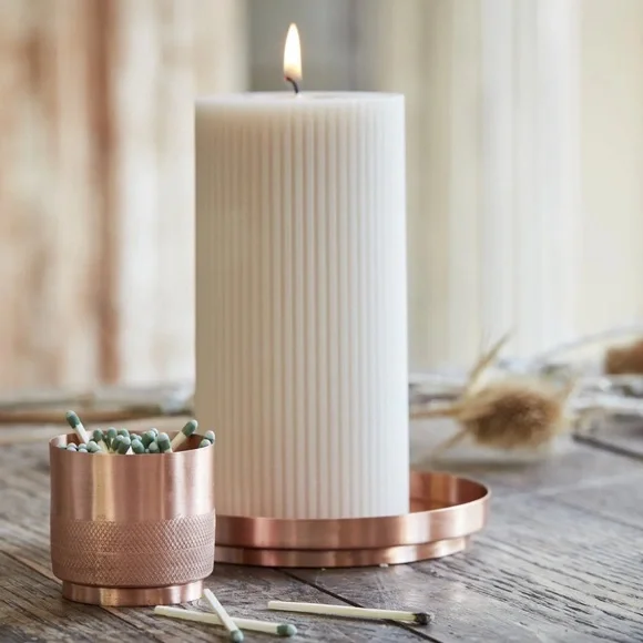 NIB Floral Society Ribbed 6" Fancy Candle